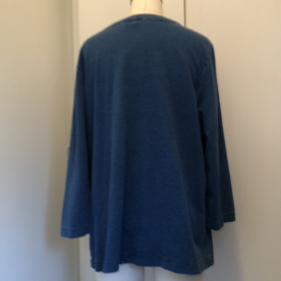 Pure Jill! Denim Blue Slightly Washed Lightweight Sweatshirt with Ties. - Picture 4 of 4